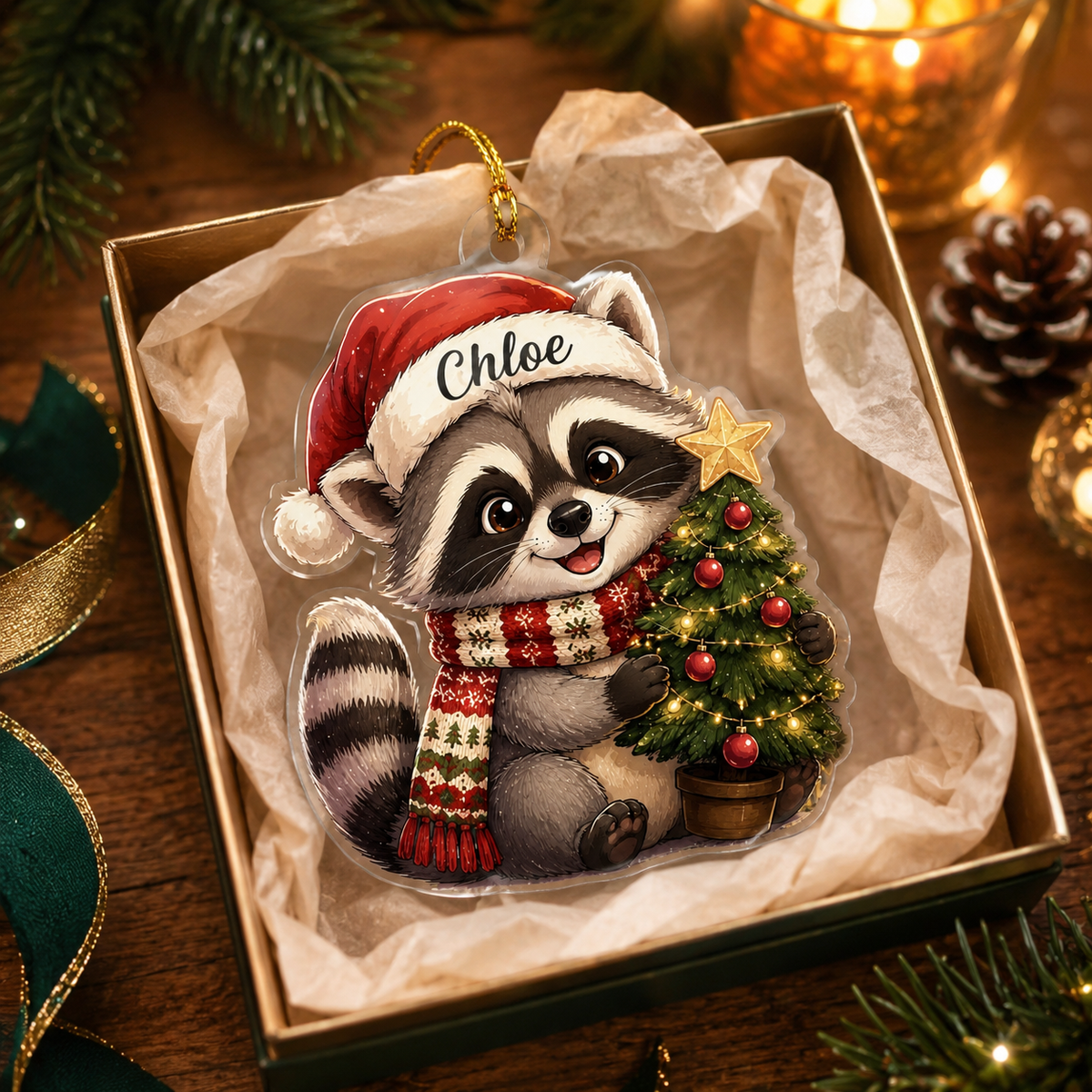 Animal Chrismas Raccoon