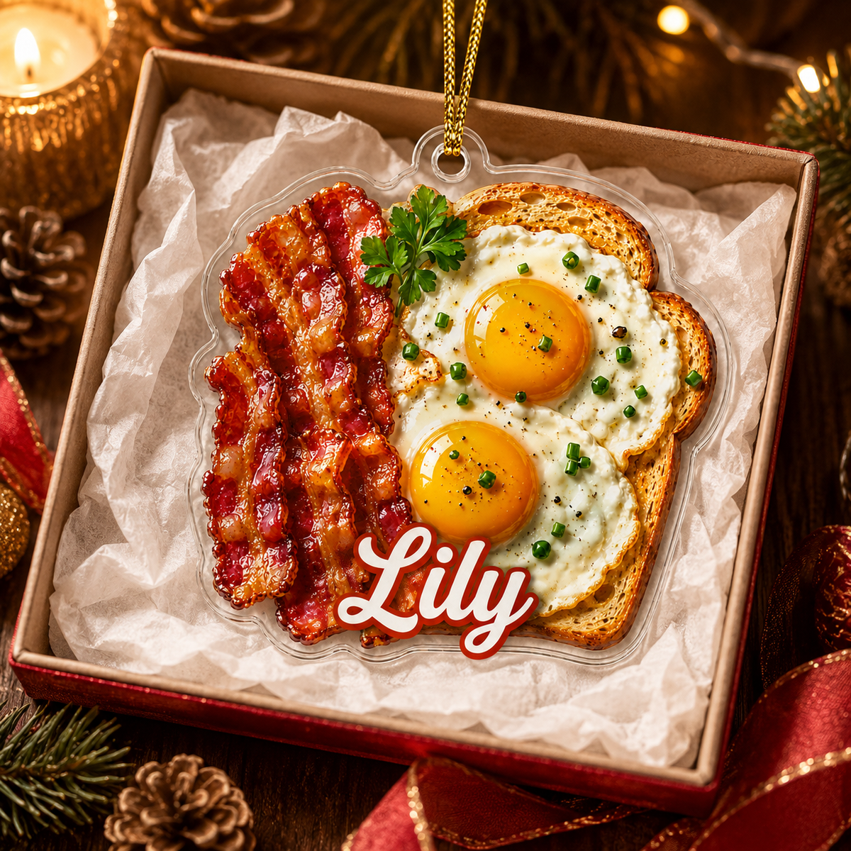 Breakfast Custom Name Bacon and Eggs Acrylic