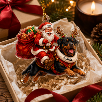 Santa Claus and Dog Rottweiler