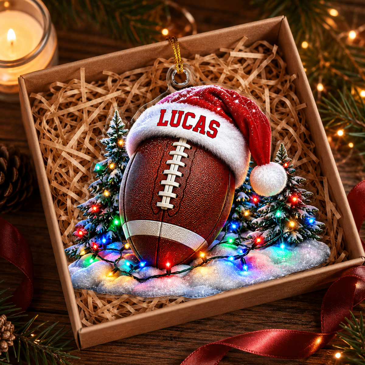 Custom Sports Christmas Acrylic - American Football