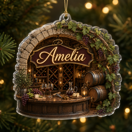 Food Lover Wine Bar Ornament