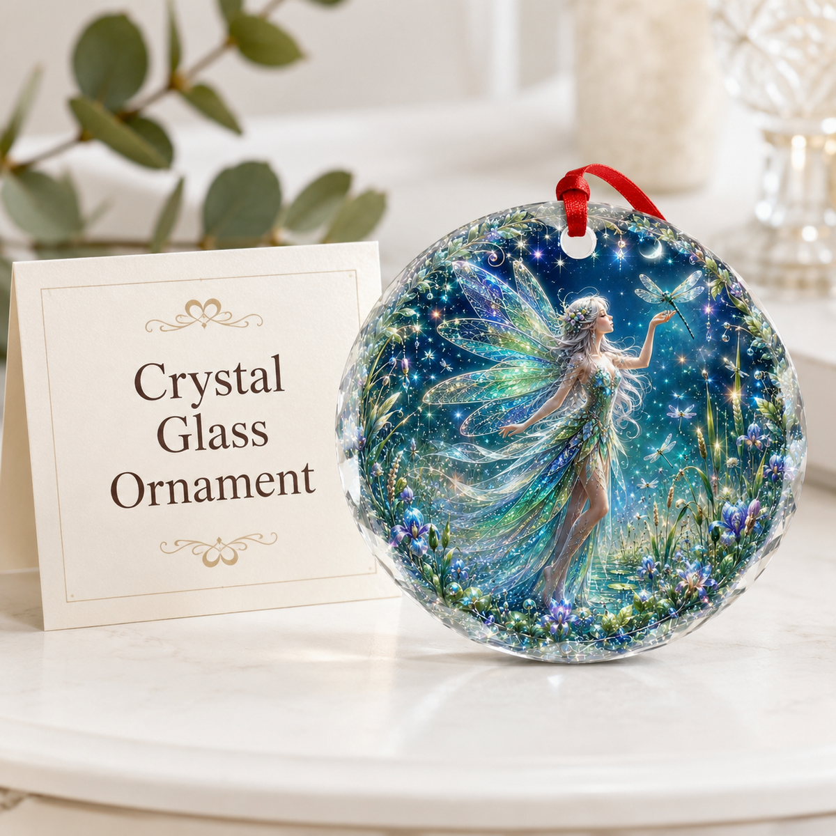 Fairy Glass Ornament Dragonfly Fairy