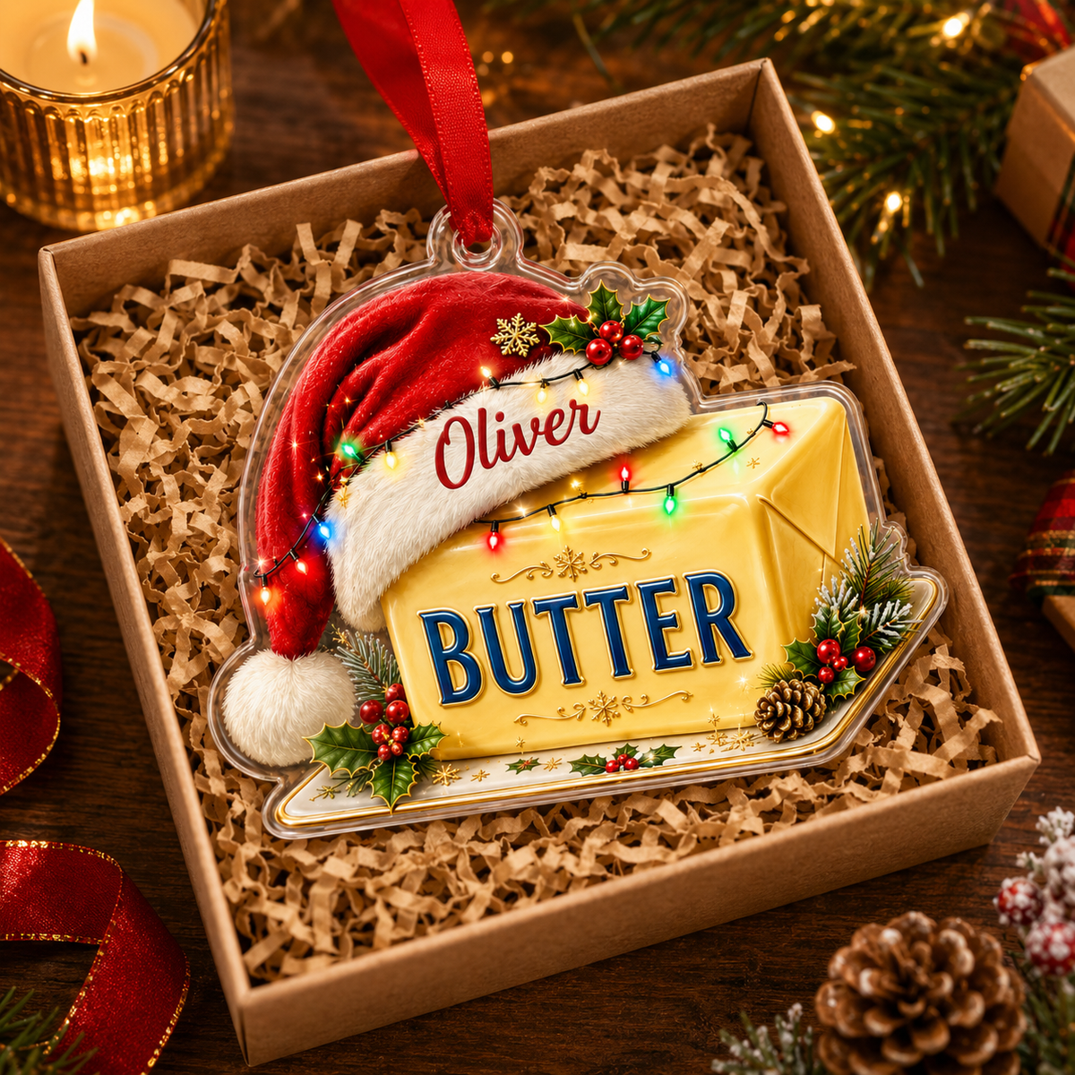 Personalized Kitchen Utensils Acrylic Christmas Butter