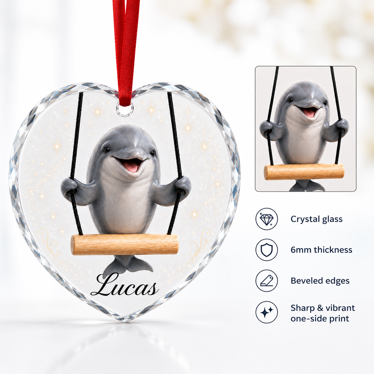 Animal Glass Ornament Dolphin