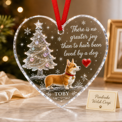 Christmas Glass Dog Corgi