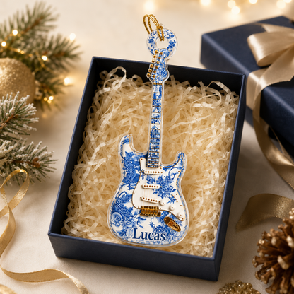 Guitar Custom Name Acrylic - Floral Electric Guitar