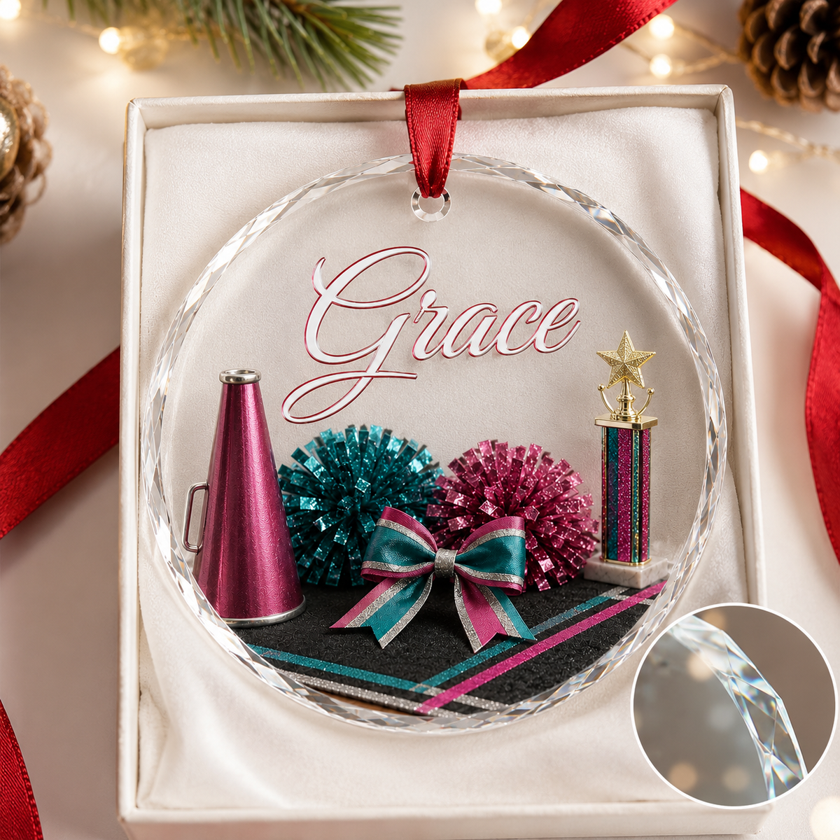 Sports Glass Ornament Cheerleading