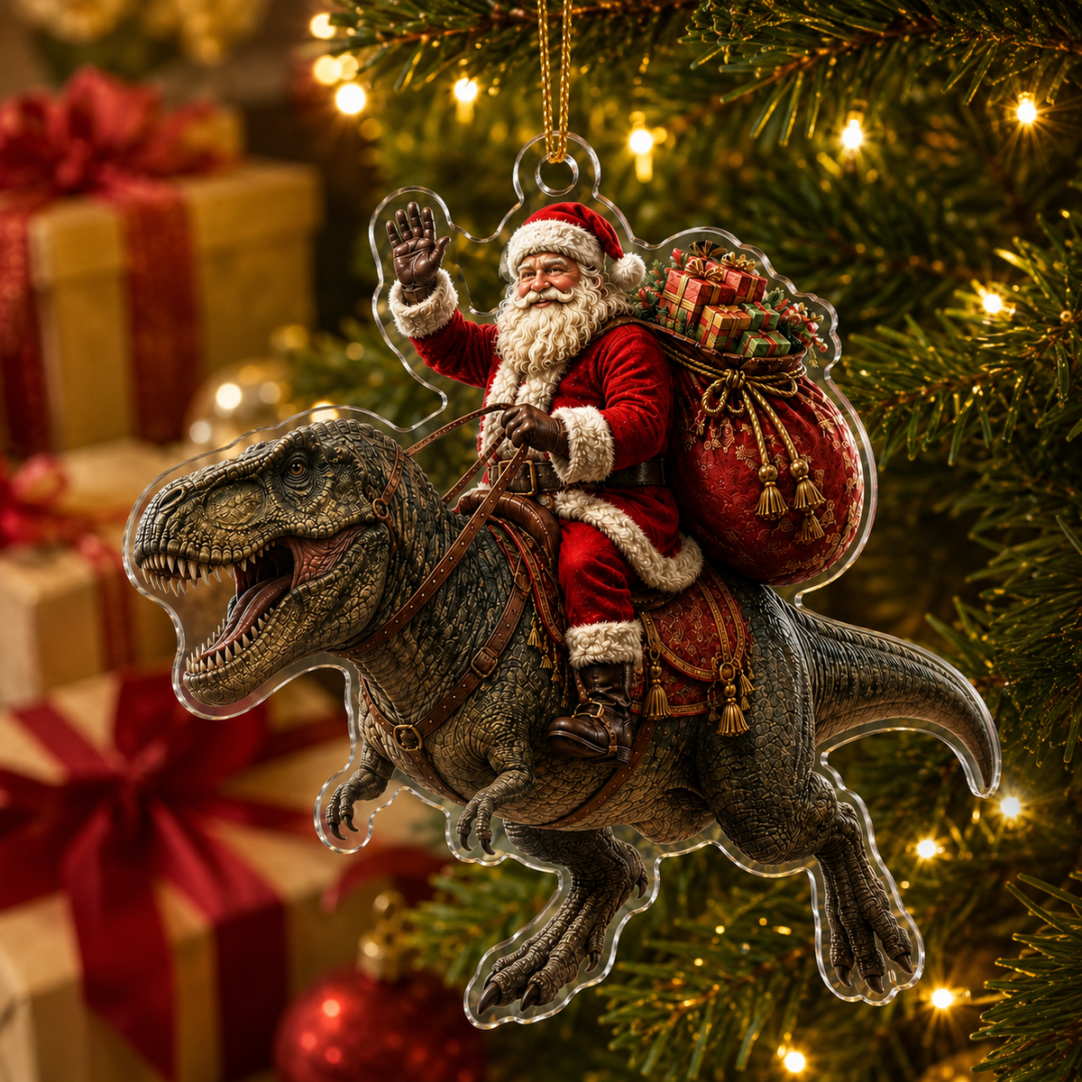 Dinosour With Santa Giganotosaurus