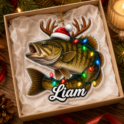 Fishing Christmas Lights Black Bass Acrylic