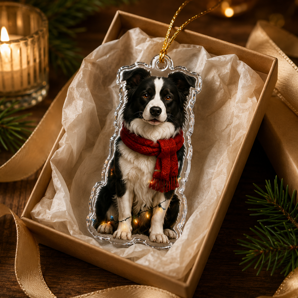 Dog Christmas Ledlight Border Collie