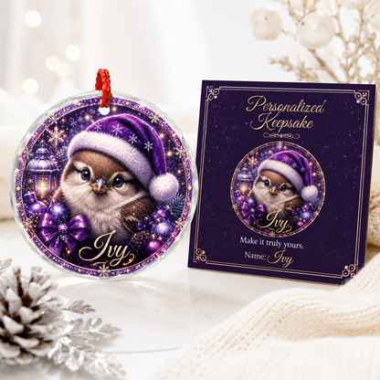 Purple Bird At Christmas Sparrow