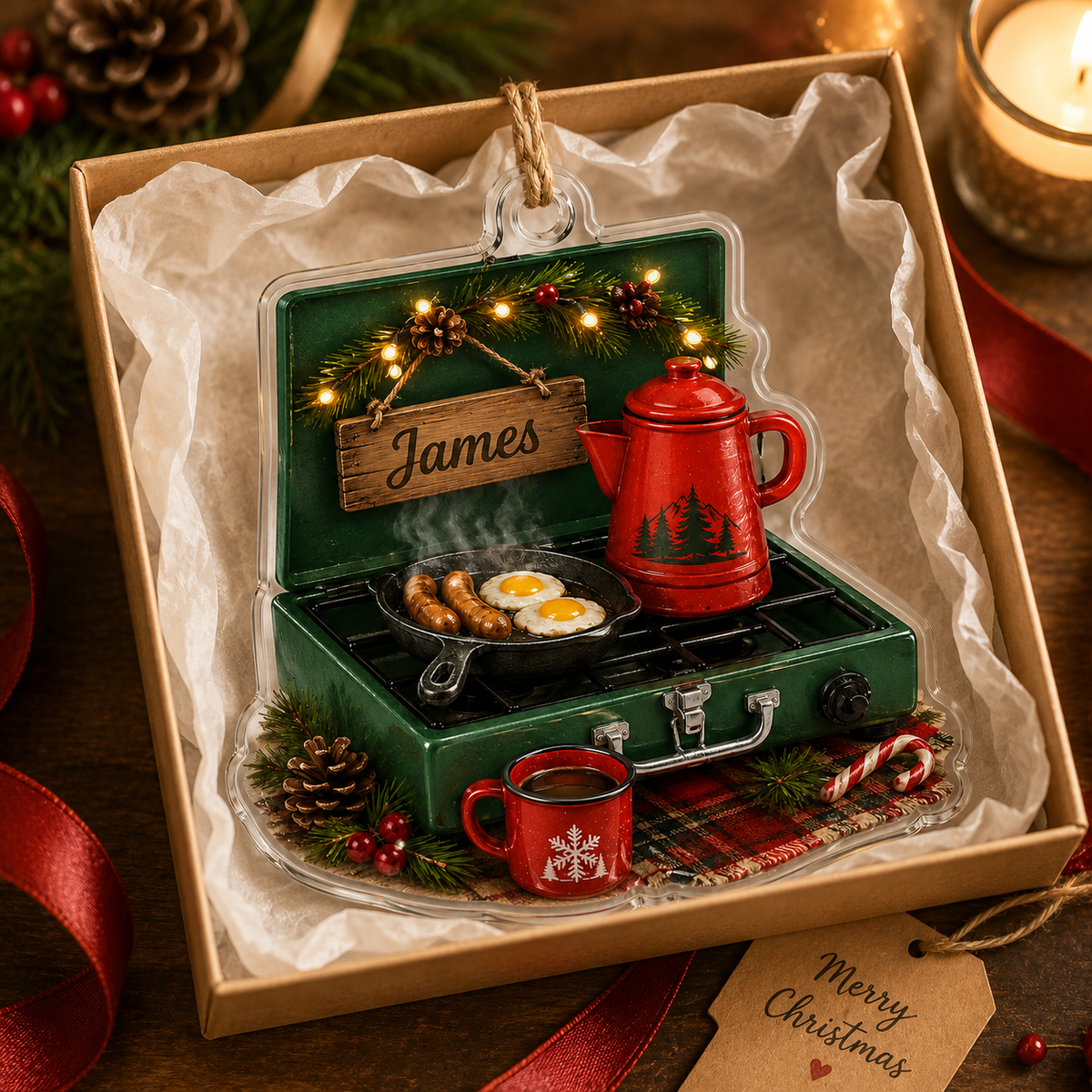 Camping Personalize Acrylic Christmas Breakfast