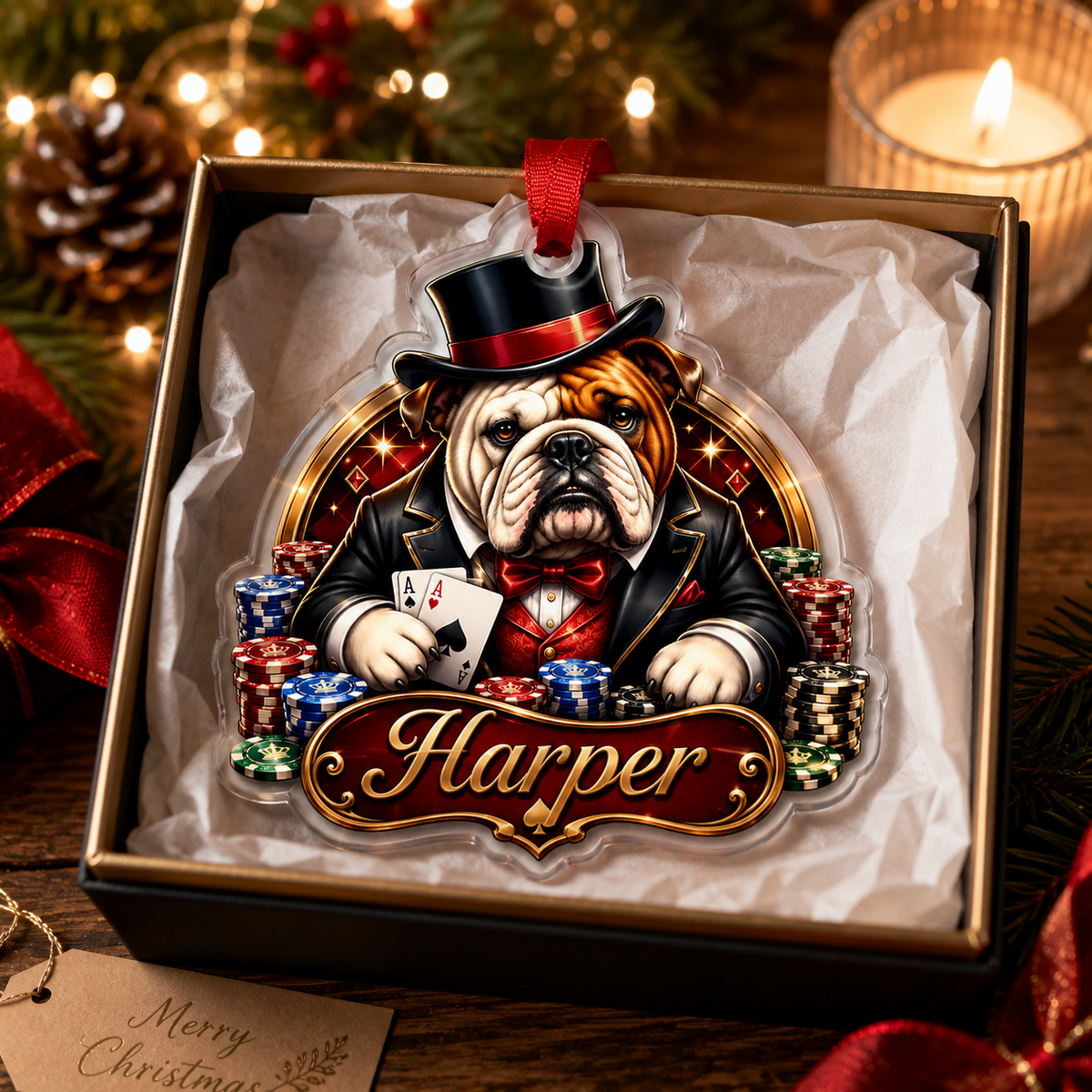 Pocker Custome Name Acrylic Dog Boss