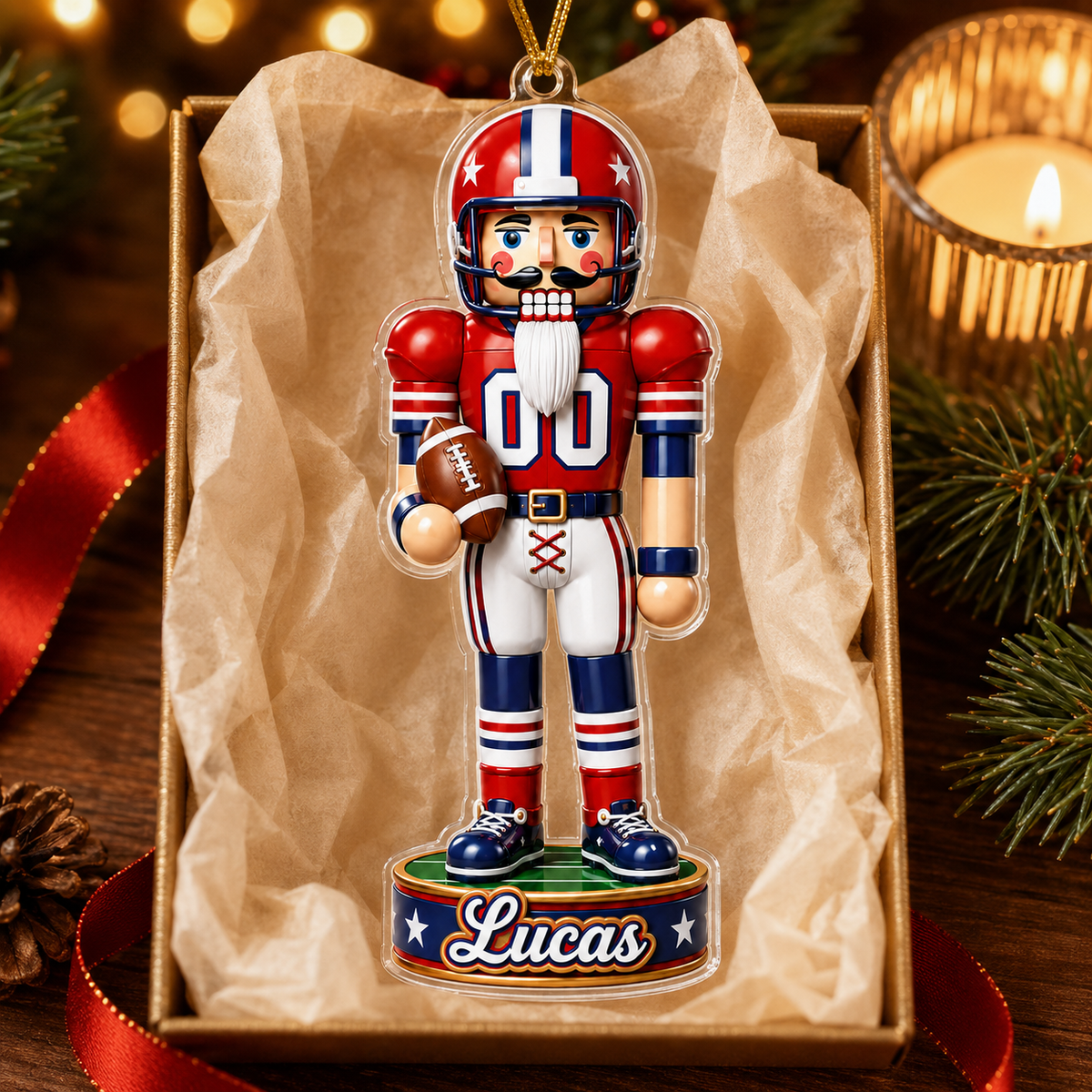 Sports Nutcracker American Football Acrylic