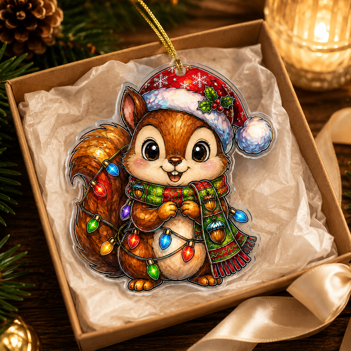 Animal With Christmas Led Squirrel