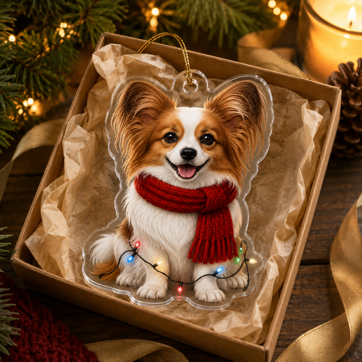 Dog Christmas Ledlight Papillon