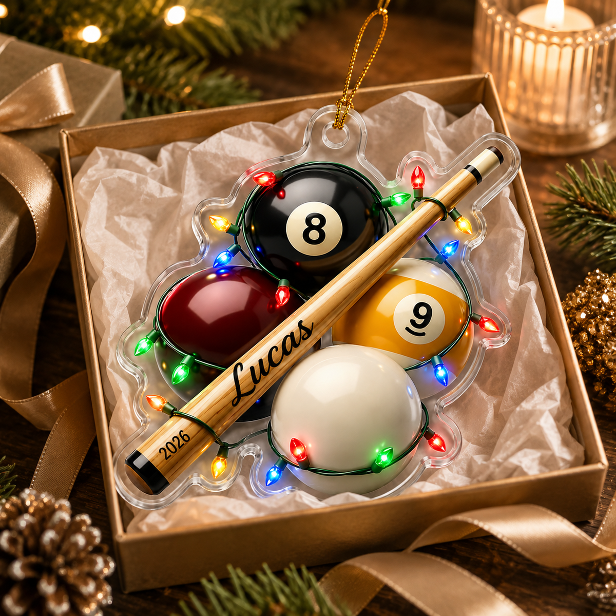 Custom Name Billiards Holiday Break Acrylic