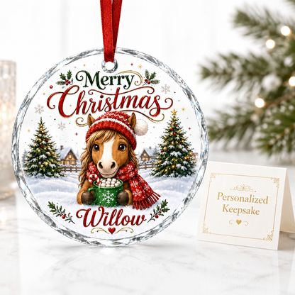 Christmas Glass Animal Horse