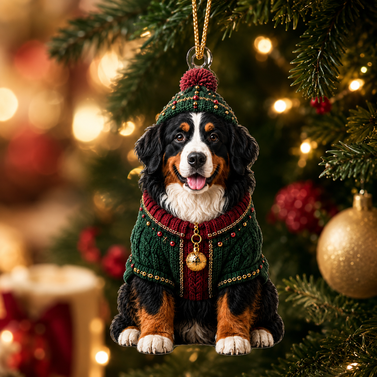 Dog Chrismast With Noel Sweater Bearnes Mountain Dog