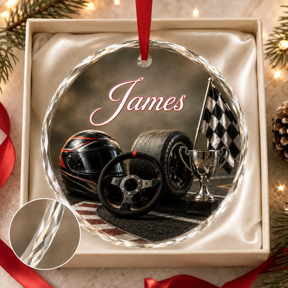 Sports Glass Ornament Racing