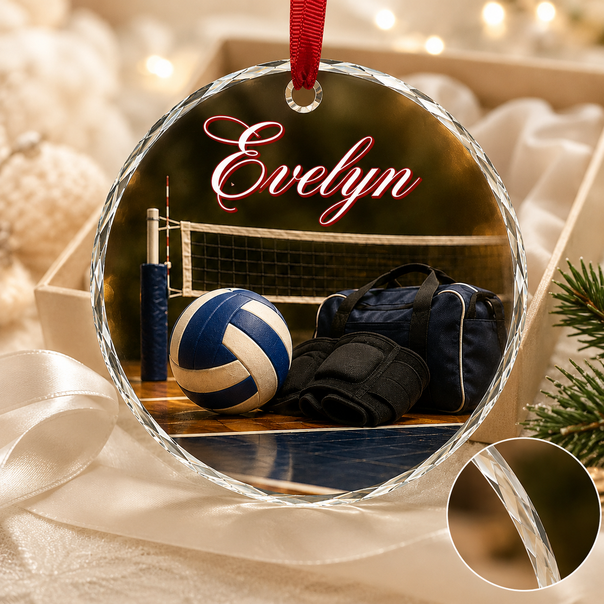Sports Glass Ornament Volleyball