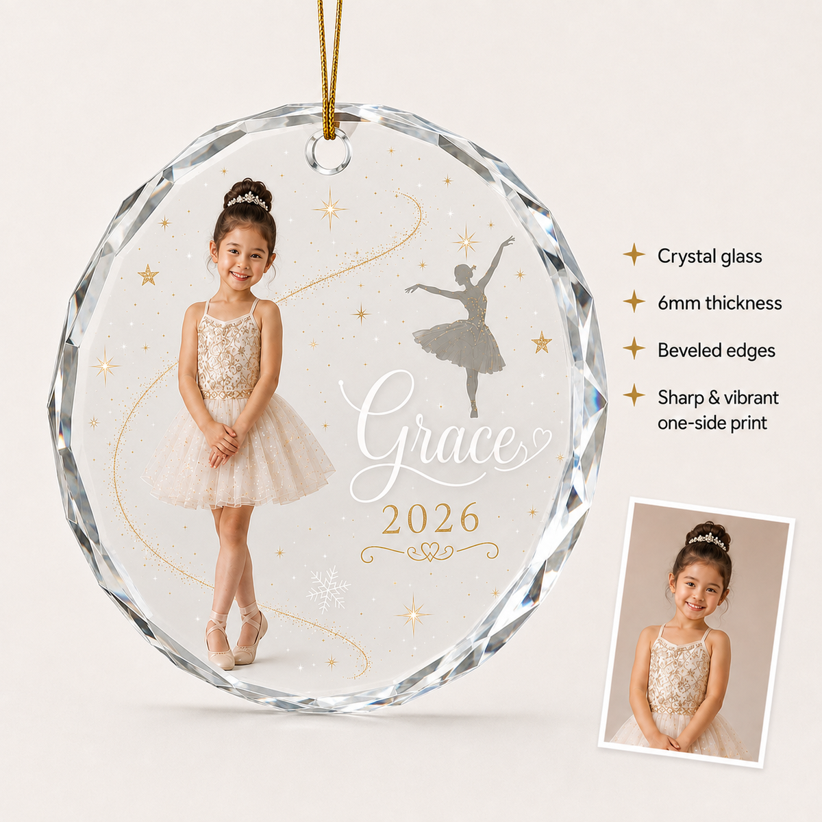 Personalized Dancing Glass Baby Girl Ballerina