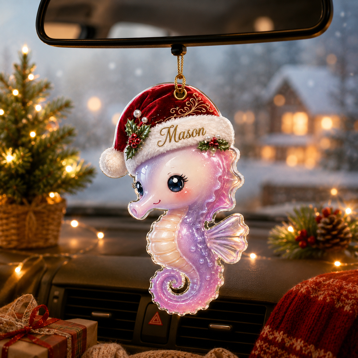 Animal With Santa Hat Seahorse