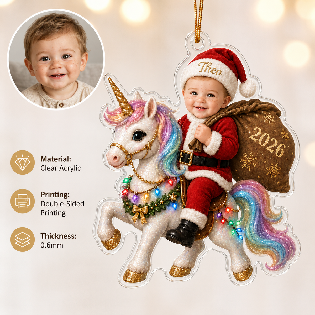 Custom Photo Baby Animal Unicorn