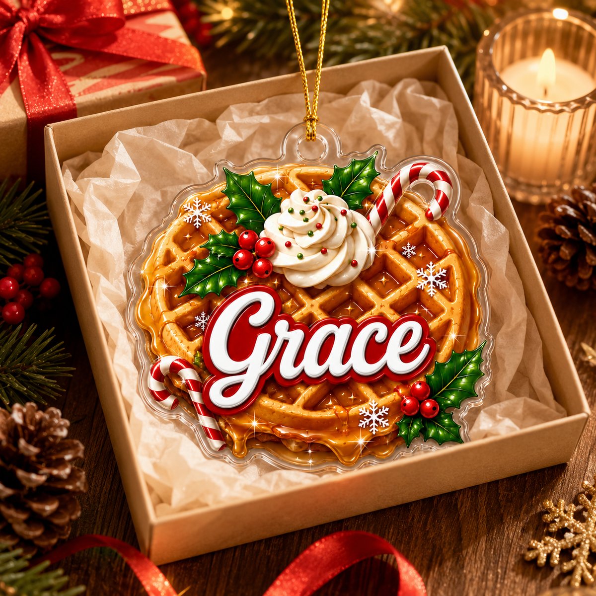 Custom Name Food Acrylic - Waffle