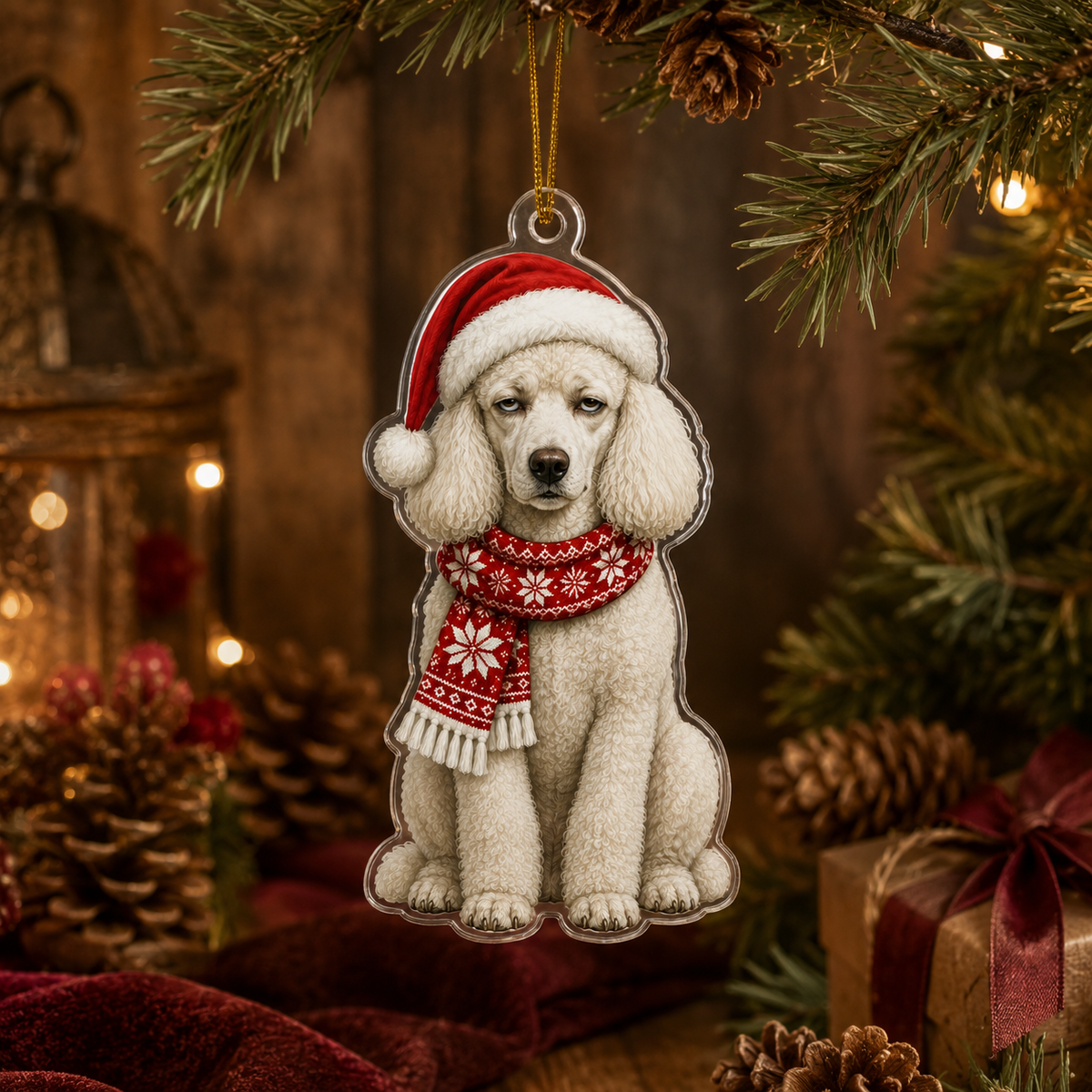 Dog Funny Christmas Poodle