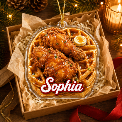 Breakfast Custom Name Chicken and Waffles Acrylic