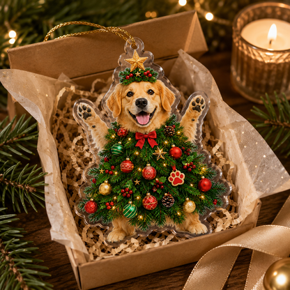 Dog Santa Tree Golden Retrieve