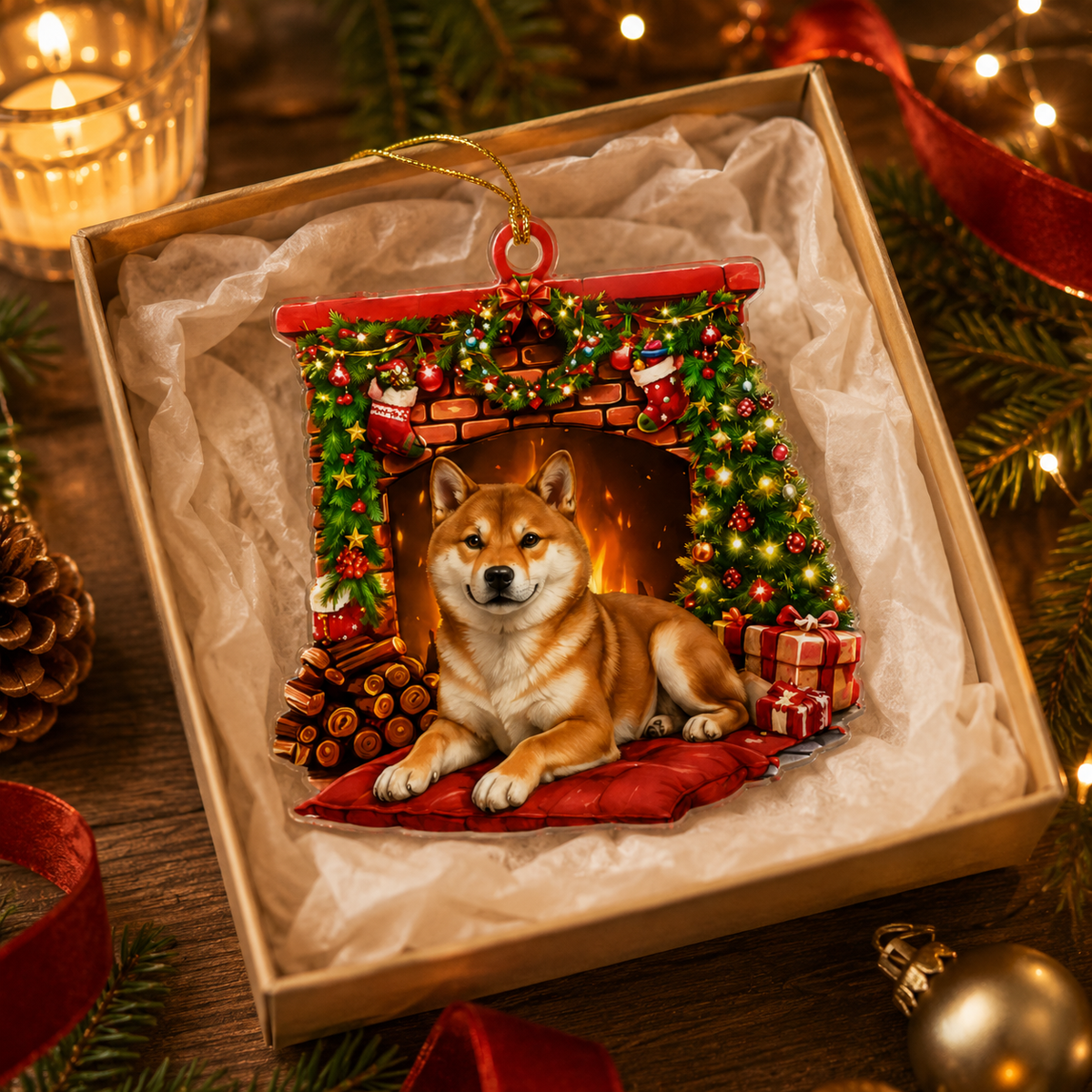 Dog Christmas Tree Shiba