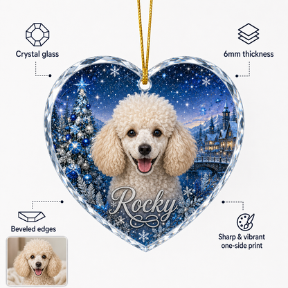 Custom Photo Dog Glass At Christmas Dusk