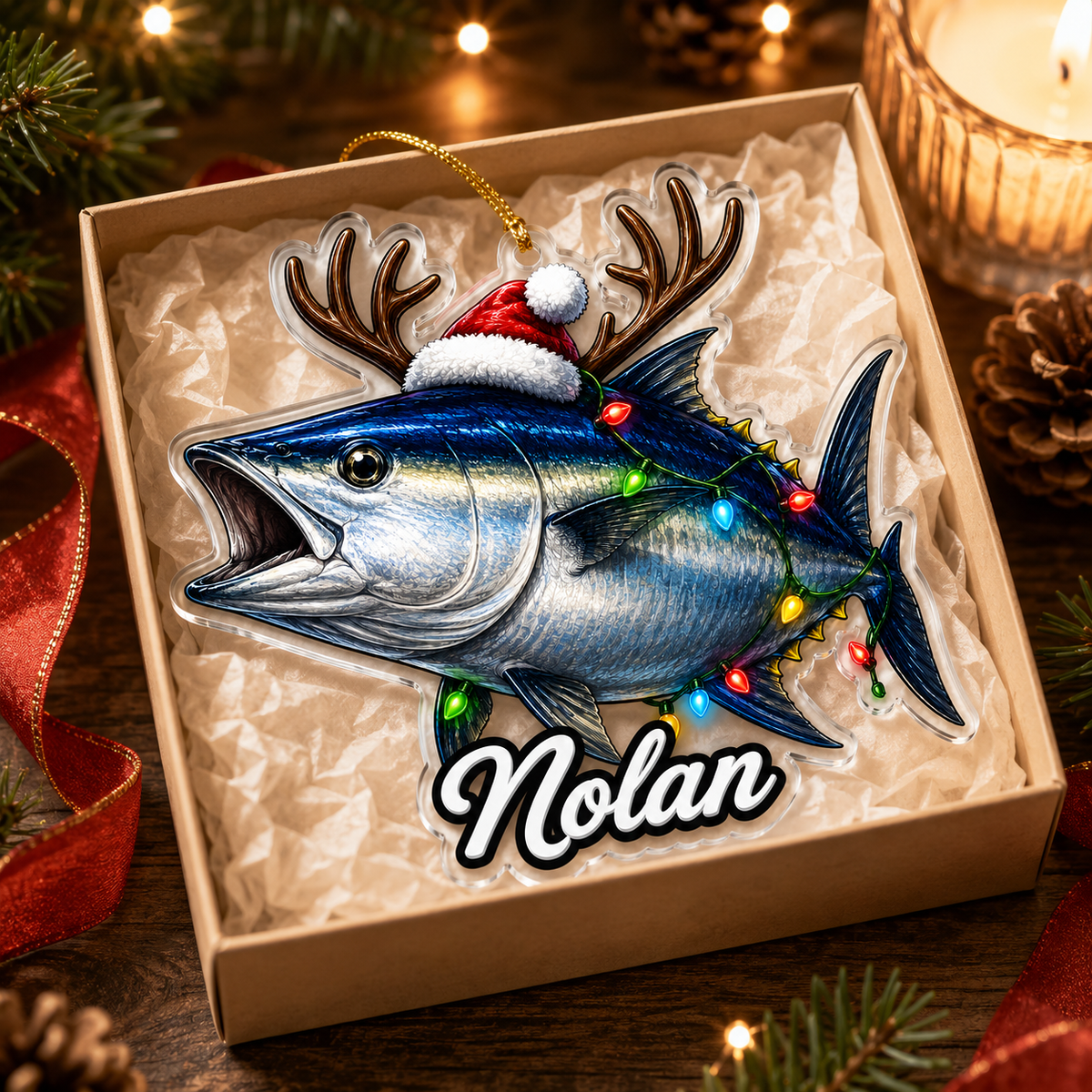 Fishing Christmas Lights Bluefin Tuna Acrylic