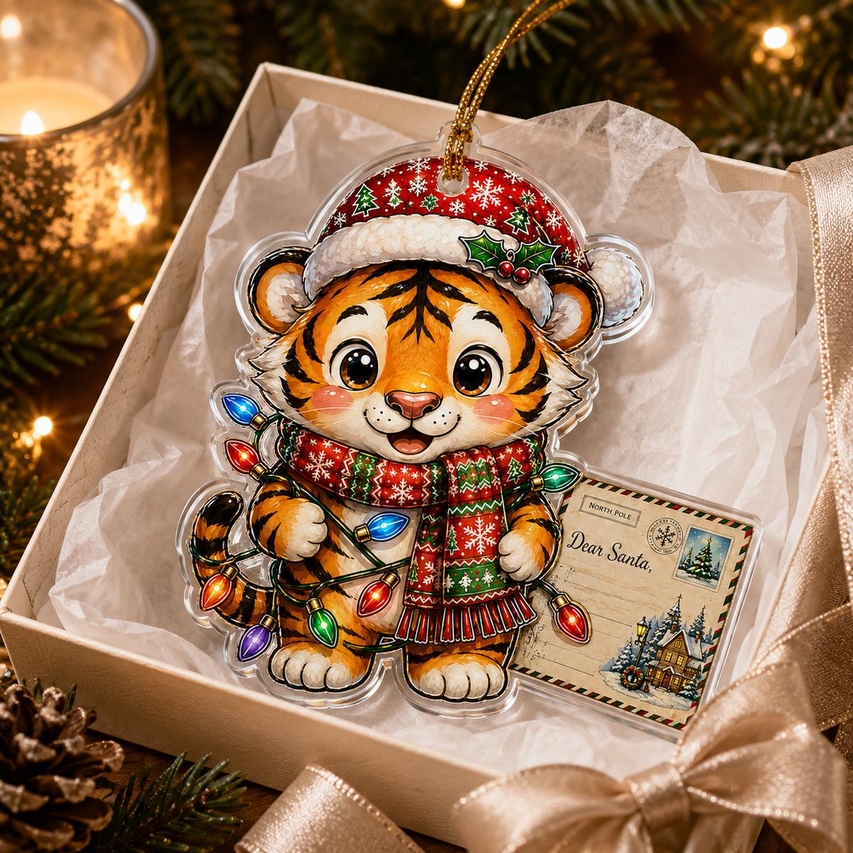 Animal With Christmas Led Tiger