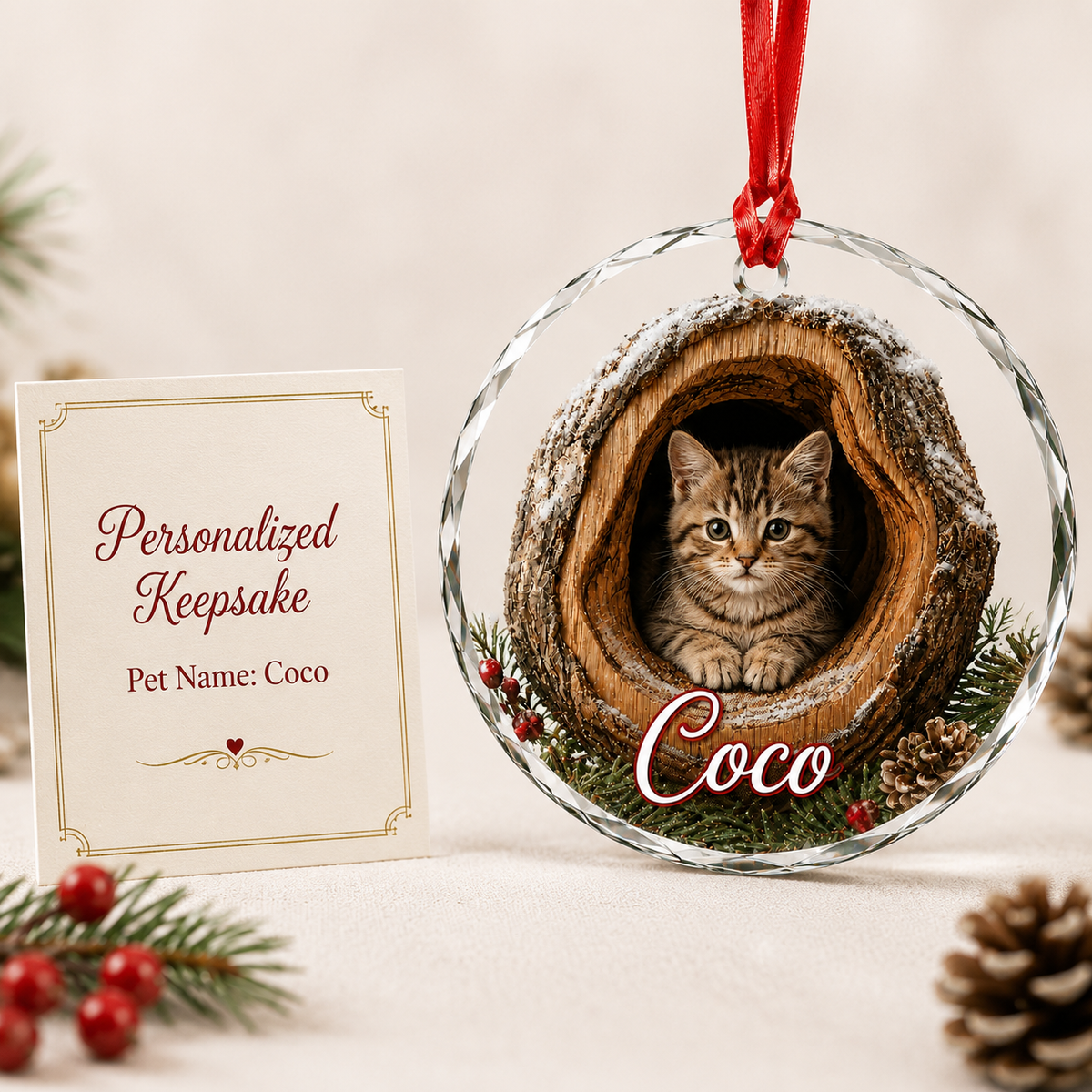 Glass ornament Animal Cat