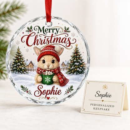 Christmas Glass Animal Rabbit