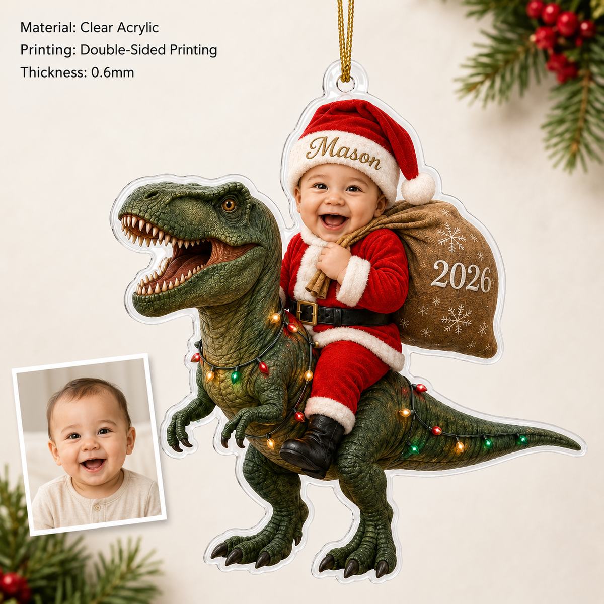 Custom Photo Baby Animal T-Rex Dinosaur