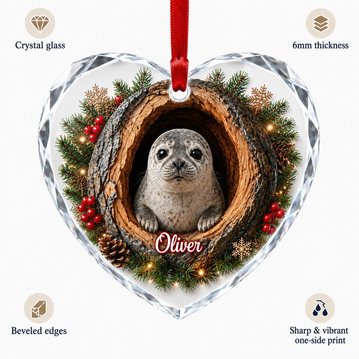 Animal Glass Ornament Tree Hollow Seal