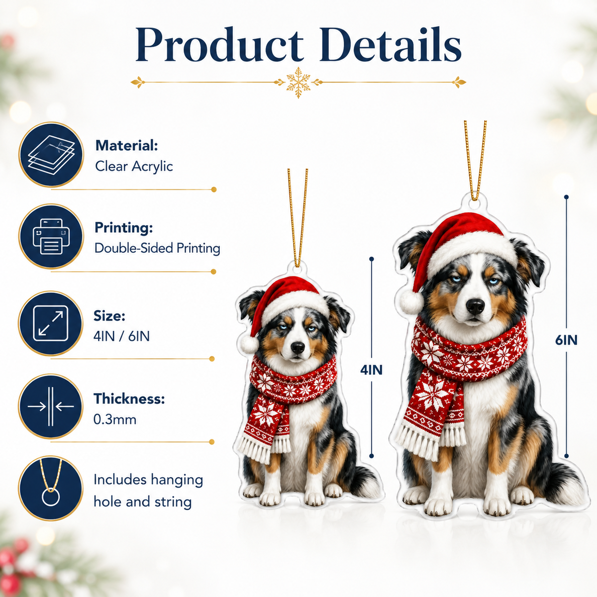 Dog Funny Christmas Australian Shepherd