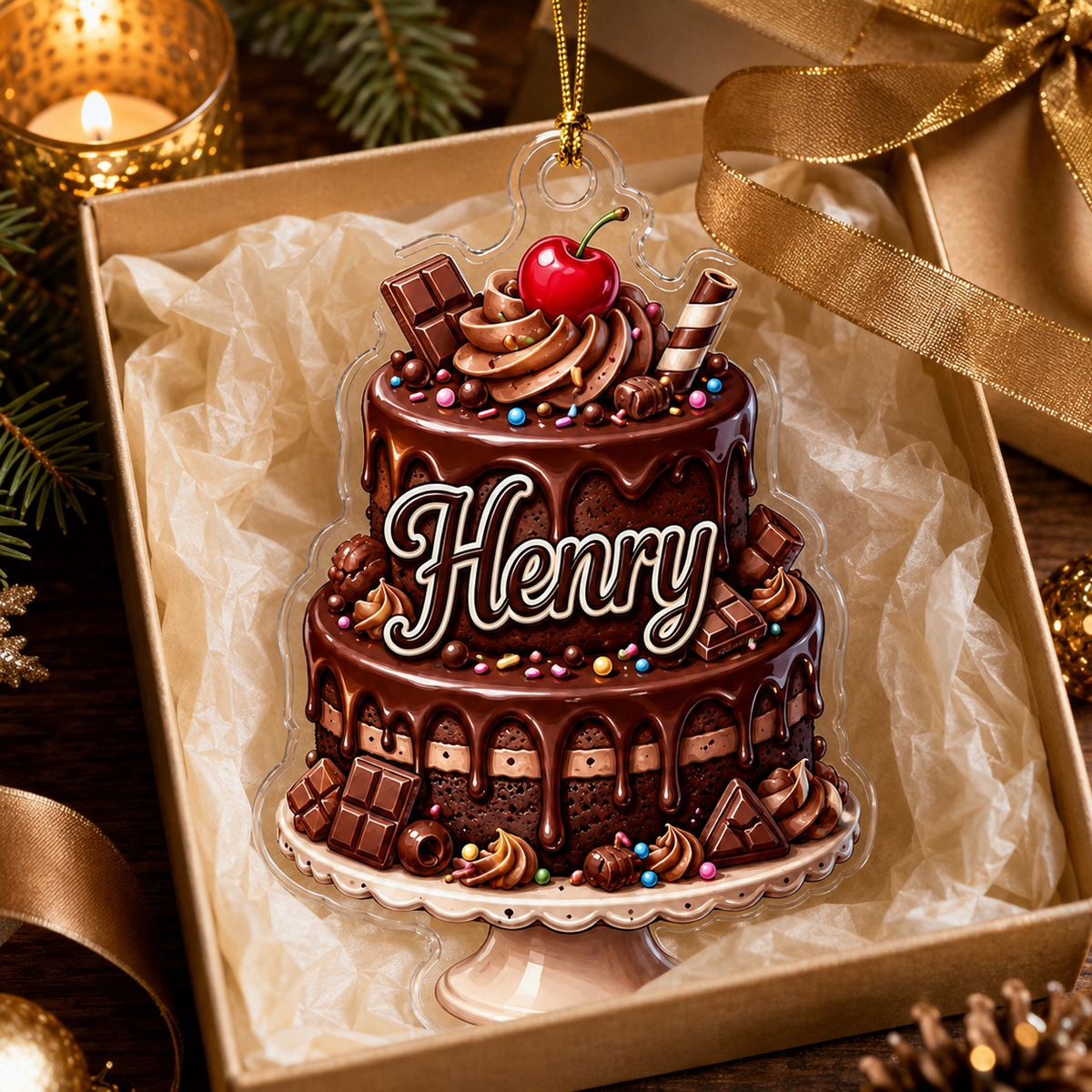 Custom Dessert Chocolate Cake Acrylic