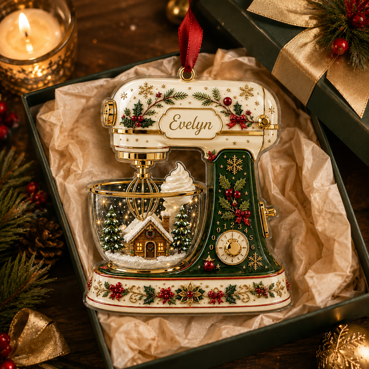 Personalized Kitchen Utensils Acrylic Winter Dough Mixer
