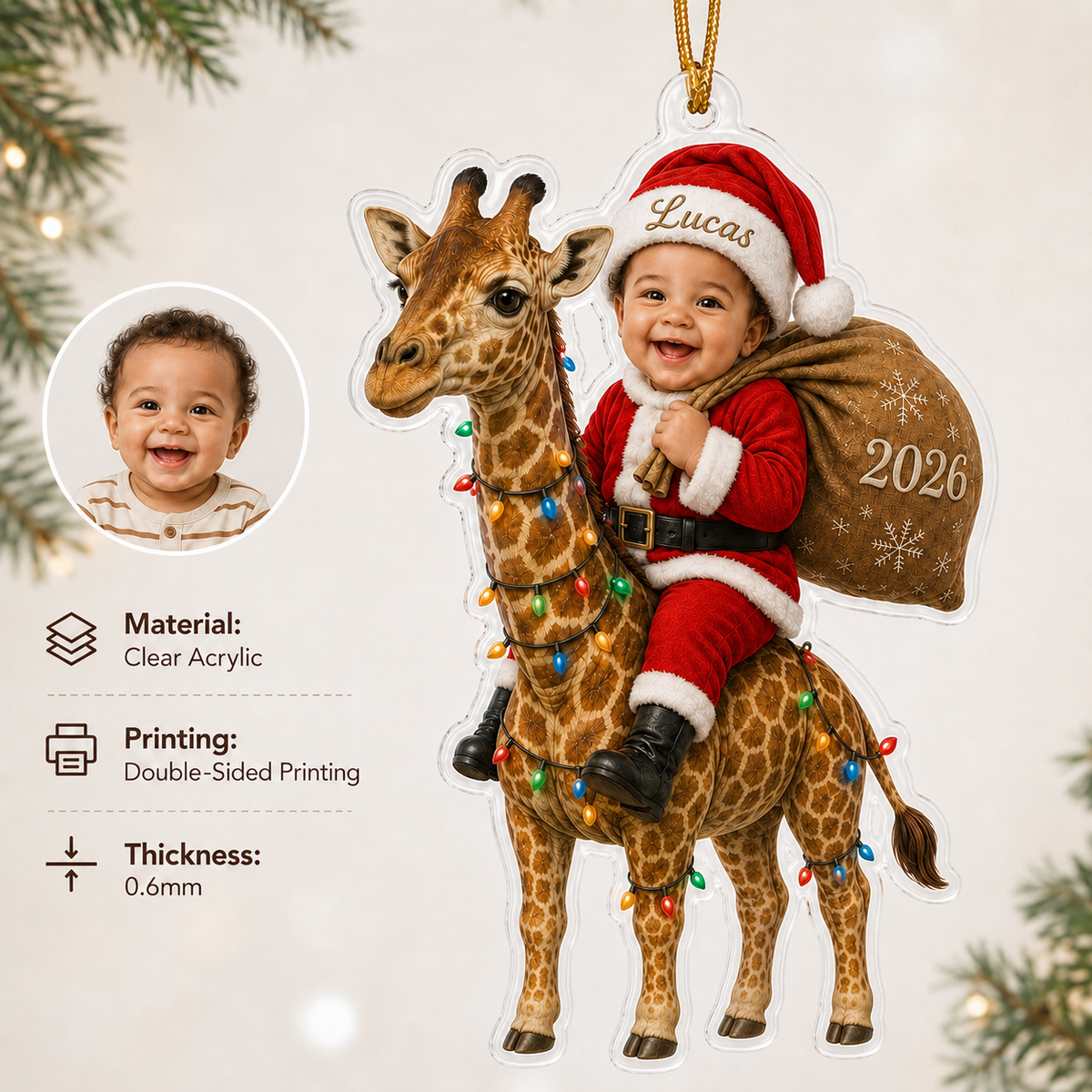 Custom Photo Baby Animal Giraffe