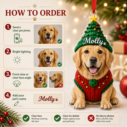 Custom Photo Dog Christmas Style 7
