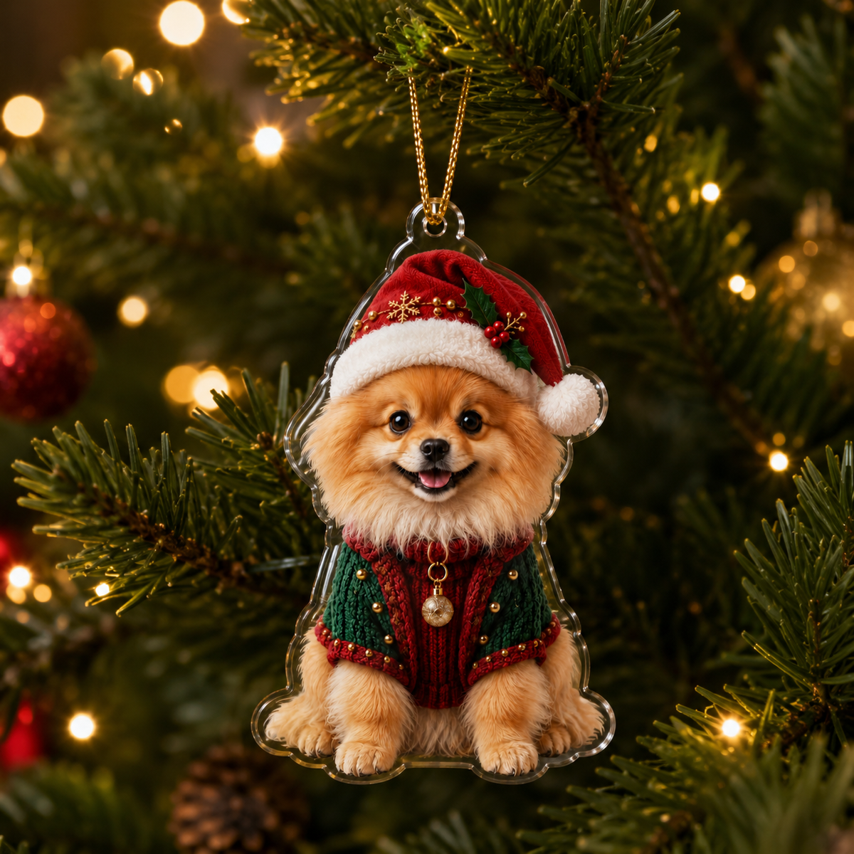 Dog Chrismast With Noel Sweater Pomeranian