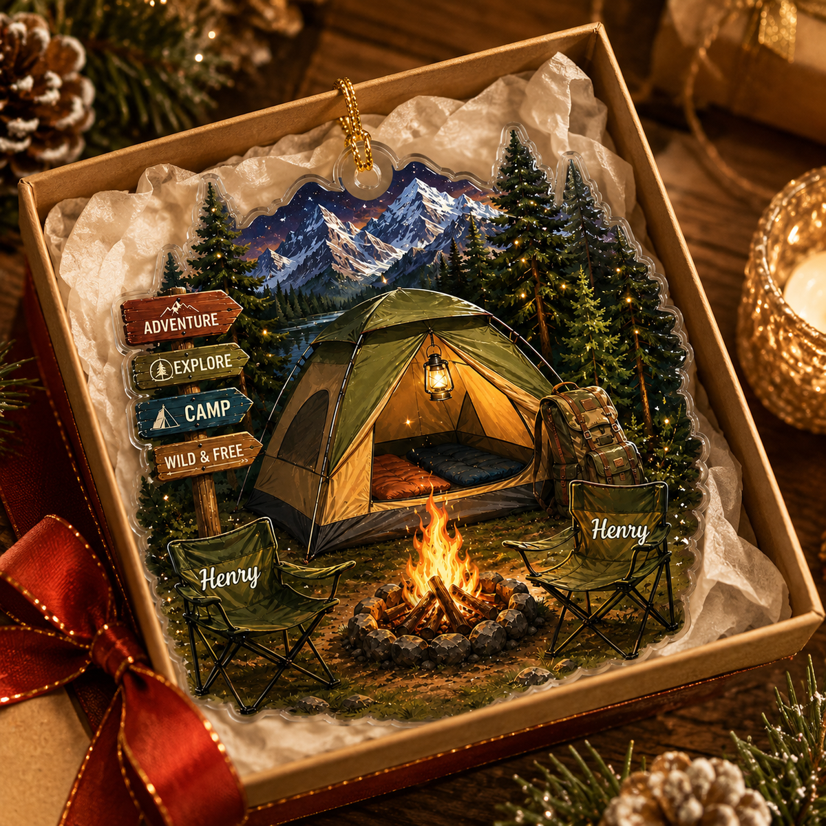 Camping Personalize Acrylic Moutain Camping