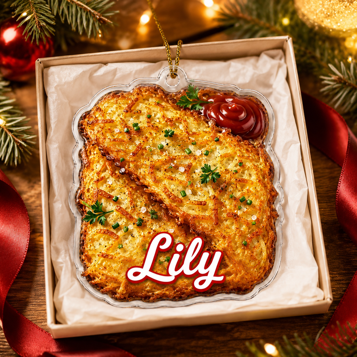 Breakfast Custom Name Crispy Hash Browns Acrylic