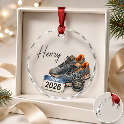 Sport Glass Ornament Running Gear