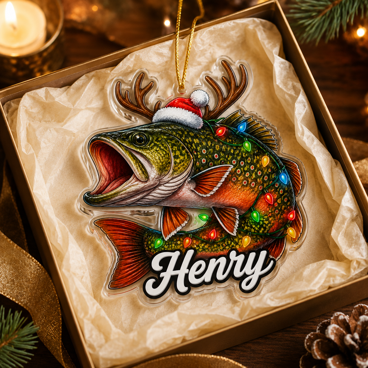 Fishing Christmas Brook Trout Acrylic